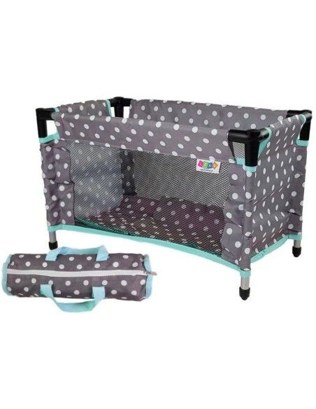 Patut pentru papusi, gri cu turcoaz de fetite, Alice, LeanToys, 7700 produse de calitate pentru copii, baieti si fete LeanToys 