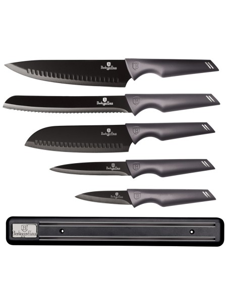 Set cutite, 6 piese, cu sport magnetic, Carbon pro, Berlinger Haus, BH 2701