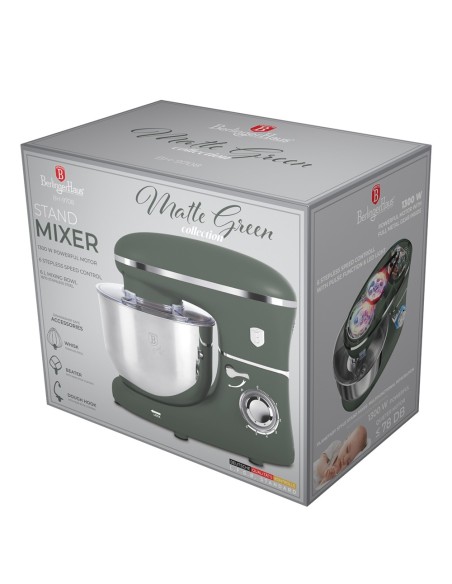 Robot de bucatarie, 1300 W, Matte Green Collection, Berlinger Haus, BH 9708, verde