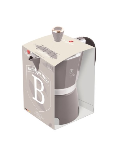 Expressor pentru aragaz, cafetiera pentru 3 persoane, BerlingerHaus, Taupe Collection, BH 8568