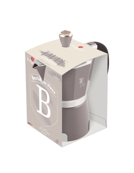 Expressor pentru aragaz, cafetiera pentru 3 persoane, BerlingerHaus, Taupe Collection, BH 8568